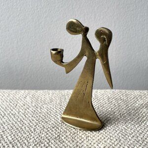 Brass candlestick angel rare